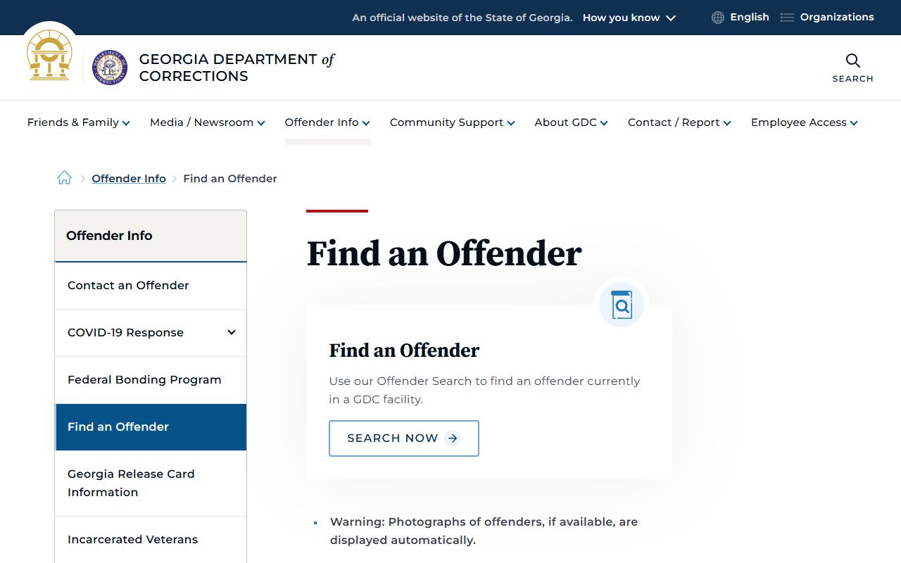 Georgia GDC offender locator for Putnam County inmate searches after sentencing